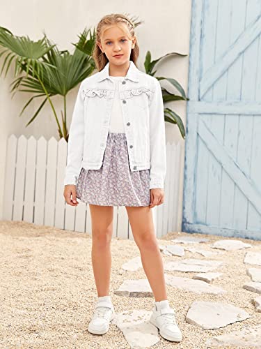 Girl Buttons Jean Jacket Denim Pockets Basic Spring Outwear 5-14 Years Old4