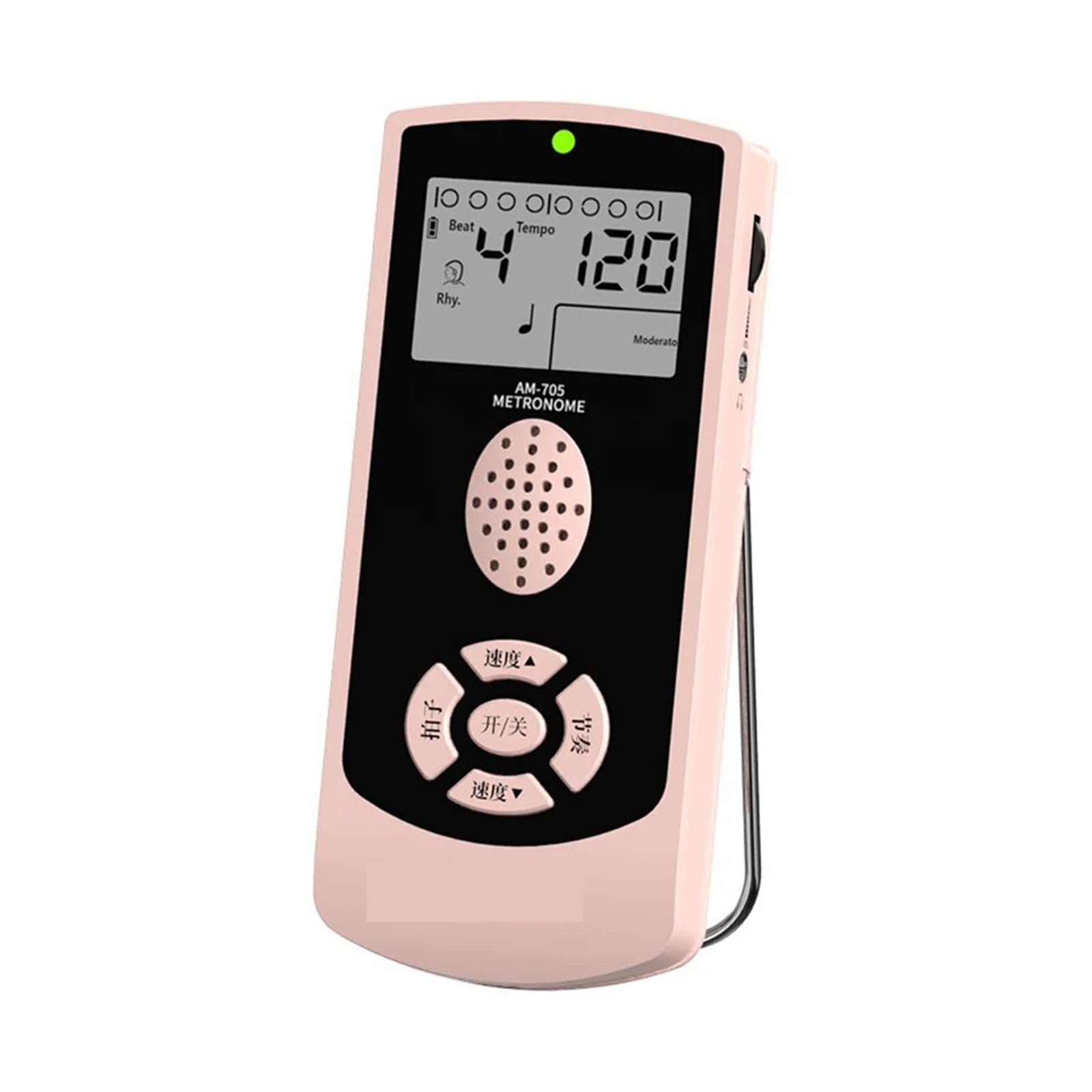 Digital Metronome for Guitar Piano Drum and All Instruments with Timer, English Vocal Counting and 2 Different Sounds(Battery model-Pink)
