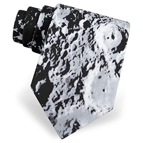 Silver Silk Tie | Moons Surface Necktie