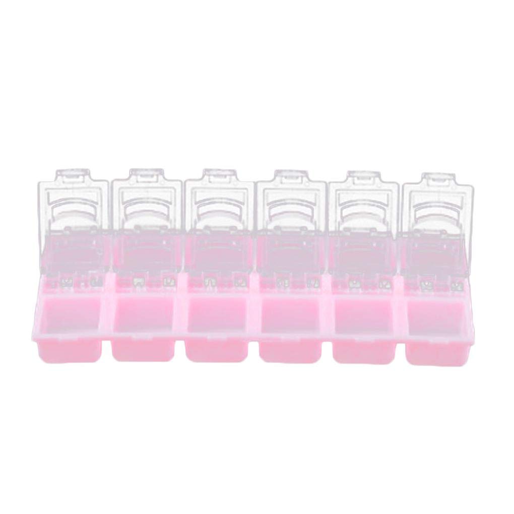 Junecat Adjustable 12 Grids Compartment Plastic Storage Container Jewellery Ring Grain Nail Tips