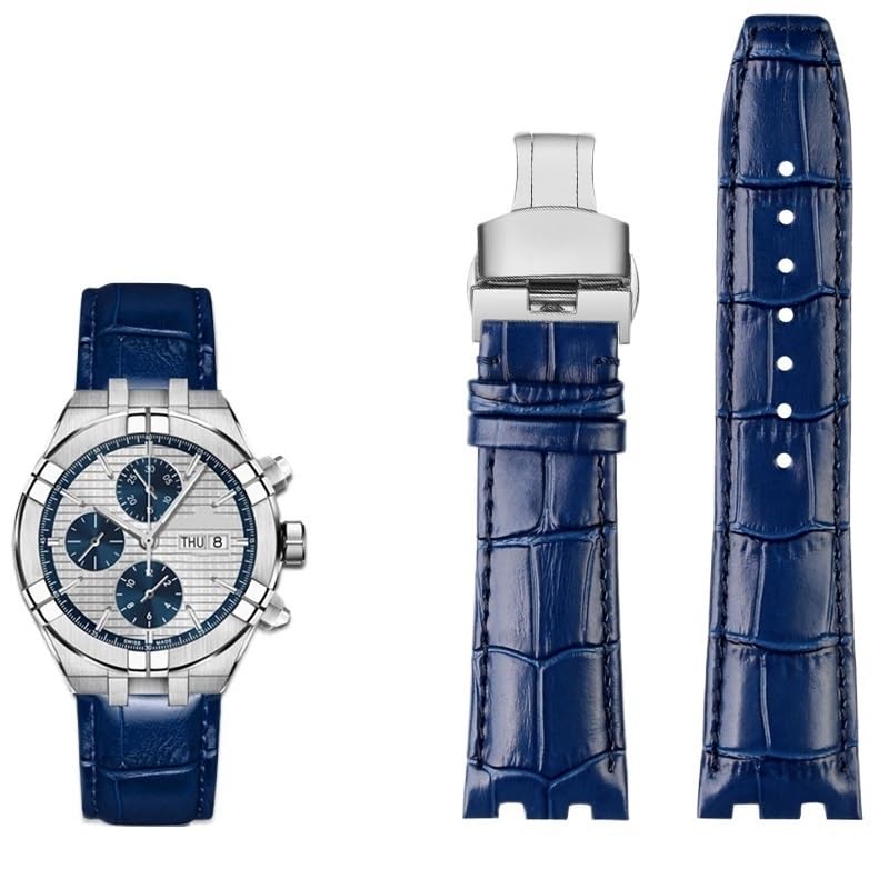 Bracelet montre cuir Maurice Lacroix Aikon AI6008 AI6038 trois yeux concave-convexe Color 4