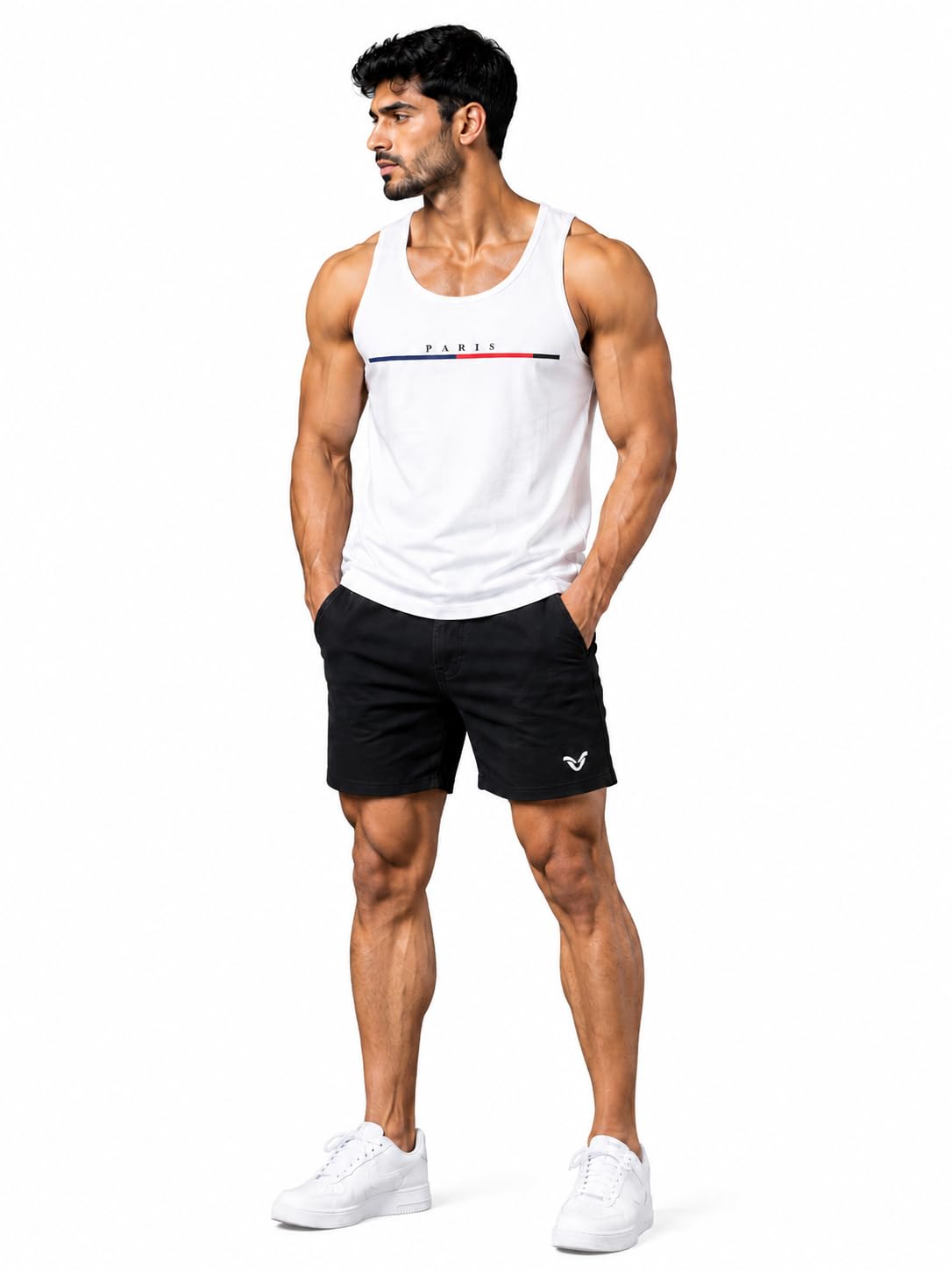 Men's Cotton Gym Tank Top - Slim Fit Athletic Muscle Vest Sleeveless Sports T-Shirt for Workout Training Running and Summer Bodybuilding-image-46