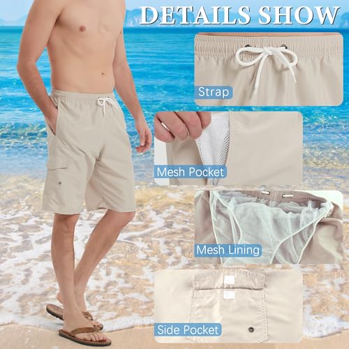 Image of Mens Swimming Trunks Swim Trunks Quick Dry Swim Shorts with Mesh Lining Funny Swimwear Bathing Suits