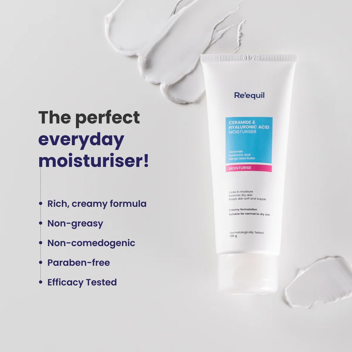 Re'equil The Retinol Starter Bundle (0.1% Retinol Night Cream 30gm, Ultra Matte Sunscreen 20gm, Ceramide & Hyaluronic Acid Moisturiser 100gm) - Image 5 thumbnail