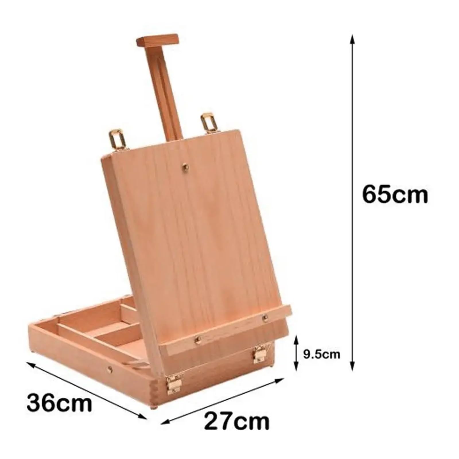 Tragbare Malstaffelei Holz-Kunst-Staffelei-Box, Skizzenbox, Tischstaffelei for Künstlerbedarf, Profis