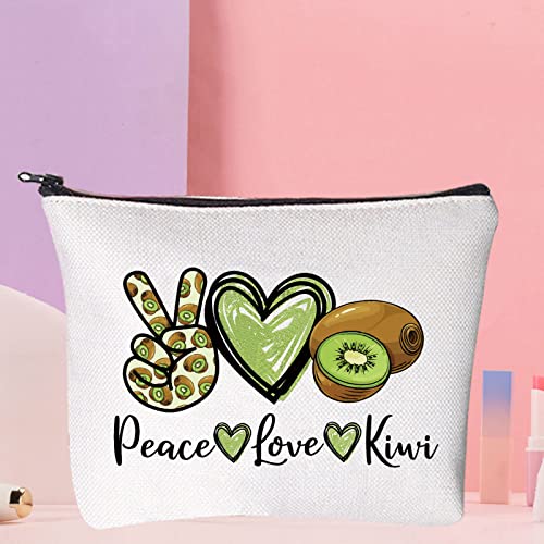 WZMPA Funny Kiwi Cosmetic Makeup Bag Kiwi Lover Gift Peace Love Kiwi Makeup Zipper Pouch Bag Fruit Lover Gift, Peace Kiwi - Image 4