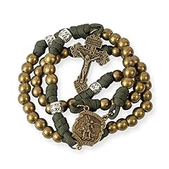 Bronze Alloy Beads Green Paracord Rosary