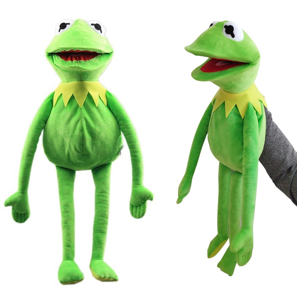 NKFBEV 60CM The Frog Hand Puppet, Frog Plush Hand Puppet, Soft Hand Frogs Stuffed Plush Toy, Kerrmit the Frog Puppet, Soft Frogs Puppets Doll for Children Kids Adult Birthday Christmas