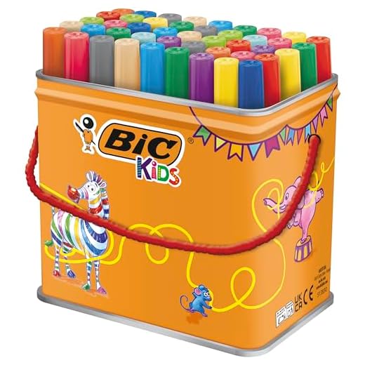 BIC Kids Rotuladores Lavables para Niños, Óptimo para Material Escolar, Visacolor XL, Punta Gruesa, Con Etiqueta Ecológica, Multicolor, 48 Unidad ( Paquete de 1)