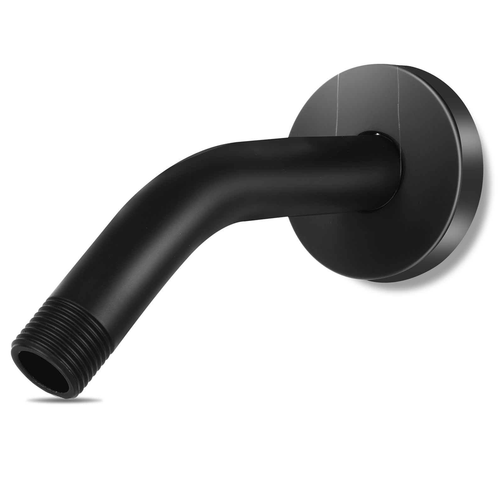 Photo 1 of 1 Pcs 6 Inches Stainless Steel Extensions Arms, Shower Arm with Flange, Wall Mounted Shower Pipe Arm Extension, Showers Head Extension Extender Pipe for Fixed and Handheld Showers Head (Matte Black)