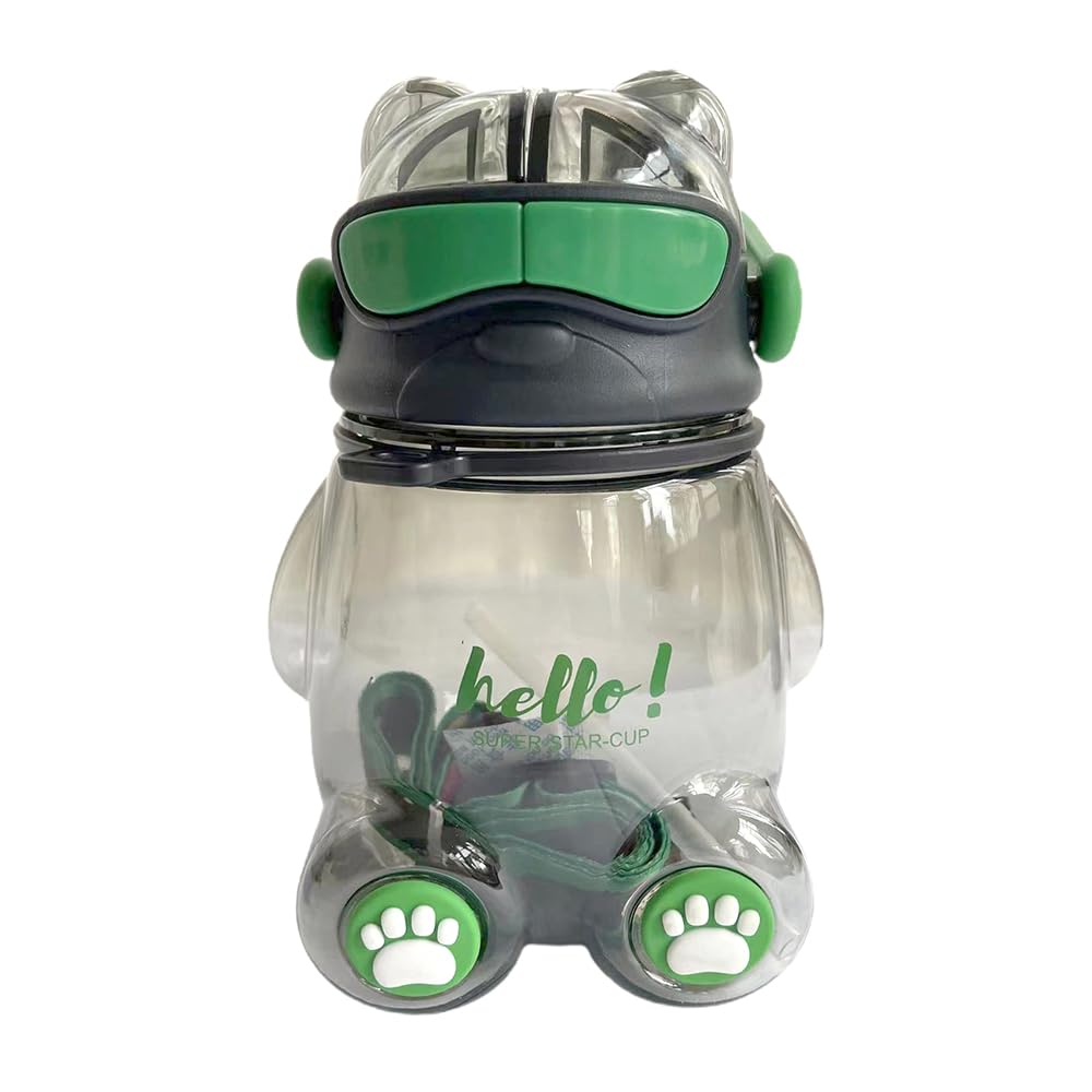 Little Surprise Box Cool Kelly Jo with headphone handle water bottle, 850ml for Kids, Green