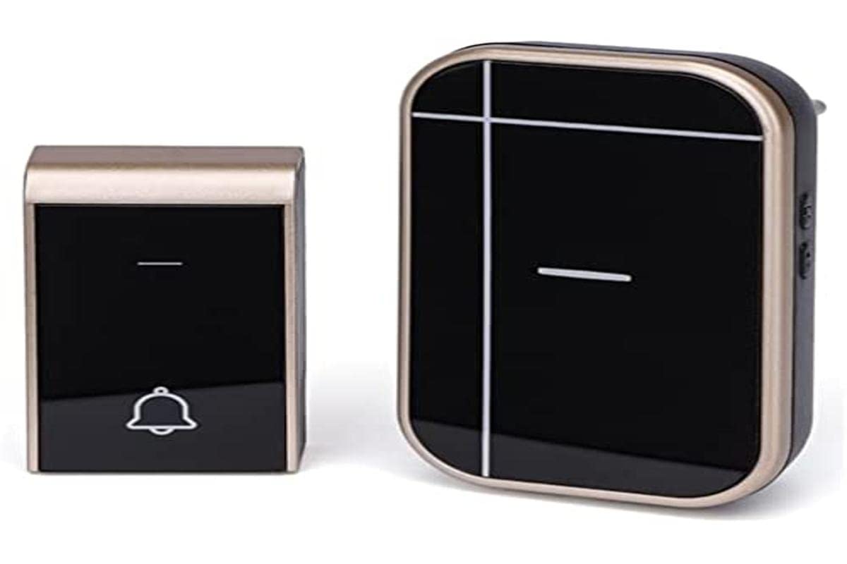 Campanello Senza Fili Nero E Oro - Campanello Elettrico Con Presa, Design Moderno Per Casa E Ufficio - Foto 13