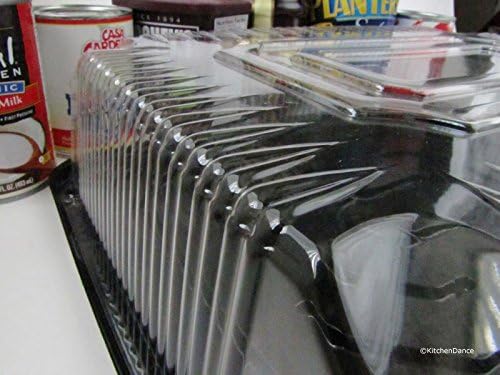 KitchenDance D & W Fine Pack Plastic Cake Display Carrier with Low Dome - 1/4 Sheet Plastic Cake Carrier, Perfect for Storage and Displaying Food - G83, 25 Count