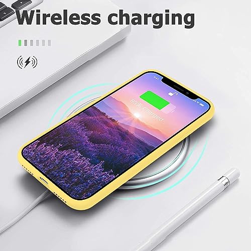 Image of NAFS Silicone Case Compatible with iPhone 14 | Camera Protect Microfiber Lining Cover | Case Cover for iPhone 14 (Yellow)