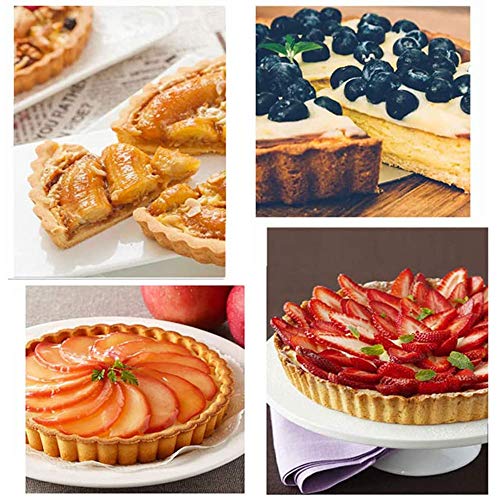 Foto von Wenxiaw Tarteform Tartelette Förmchen Hebeboden Quiche Tart Pfanne Mini Quicheform Abnehmbare Loose Bottom Tart Pie Pan für Mini-Quiches, Tartelettes, mit Antihaftbeschichtung, 10 cm, 6 Stück