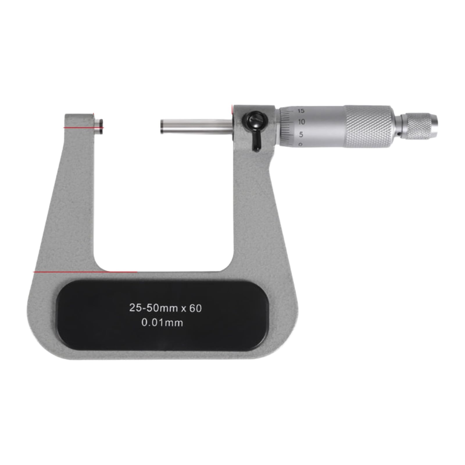 Digitales Bügelmessschraube mit tiefem Bügel, 25-50 mm, 0-25-50(25-50mm Throat Depth 60)