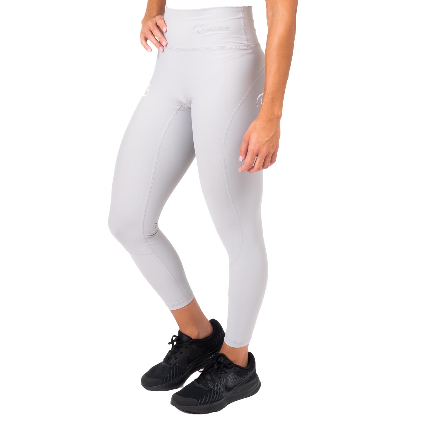 Mallas Deporte Mujer, Largas AuraLux II Tights Core Light Grey, de Cintura Alta, con Lycra AuraLux, Gran Adaptación al Cuerpo, Costura Plana y sin Roces