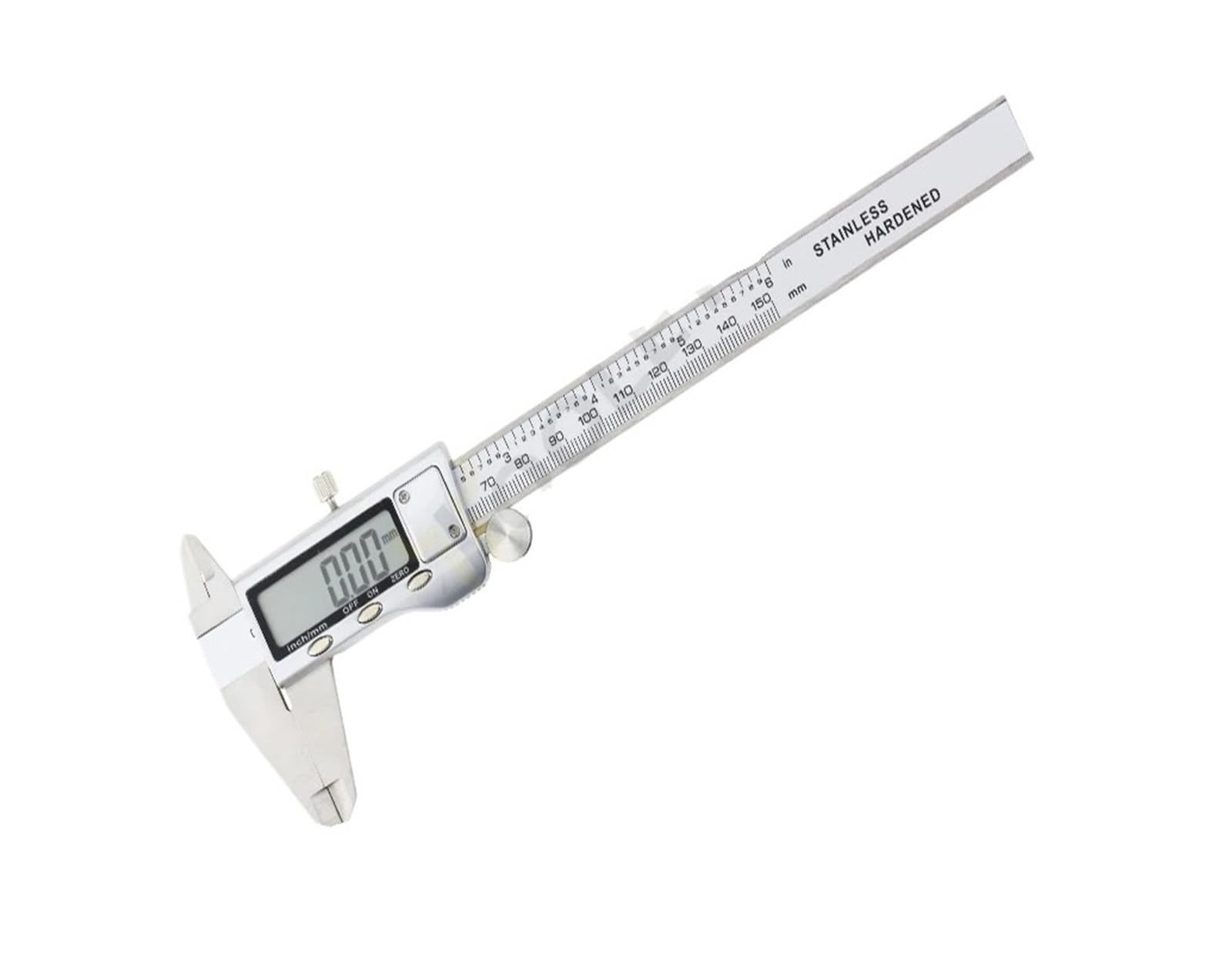 1 szt. Metalowy miernik cyfrowy pachometr z noniuszem narzędzia do pomiaru grubości do obróbki drewna elektroniczna linijka głębokości(Box Metal Caliper 3)