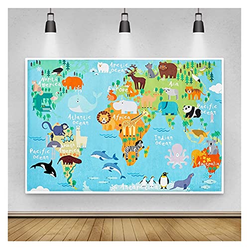 HSLINU Sfondo Fotografico retrò Puntelli Mappa del...