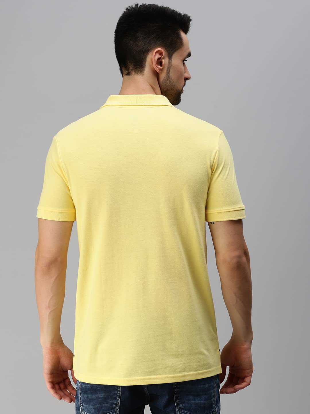 ONN Men's Solid Regular Fit Polo NC432_LMN_1PC_Lemon_XL - Image 4 thumbnail