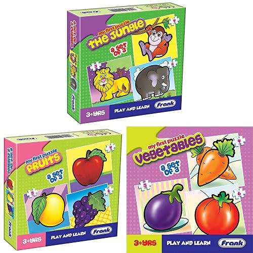 Buy Frank 10202 The Jungle Puzzle for 3 Year Old Kids and Above & Frank 10209 Fruits Puzzle