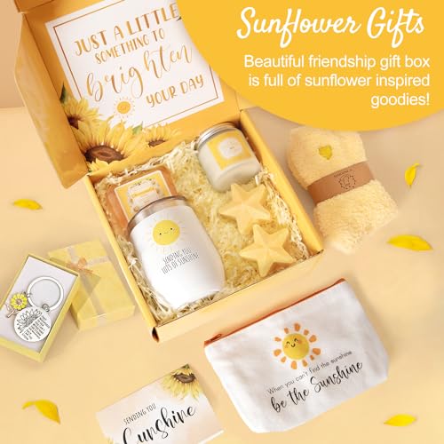 Get Well Soon Gift Baskets for Women, 9pcs Care Package for Women, After Surgery Recovery Gifts, Feel Better Set Thinking Of You - Sending You Hug Sunshine Box for Sick Friend - Thumbnail 2