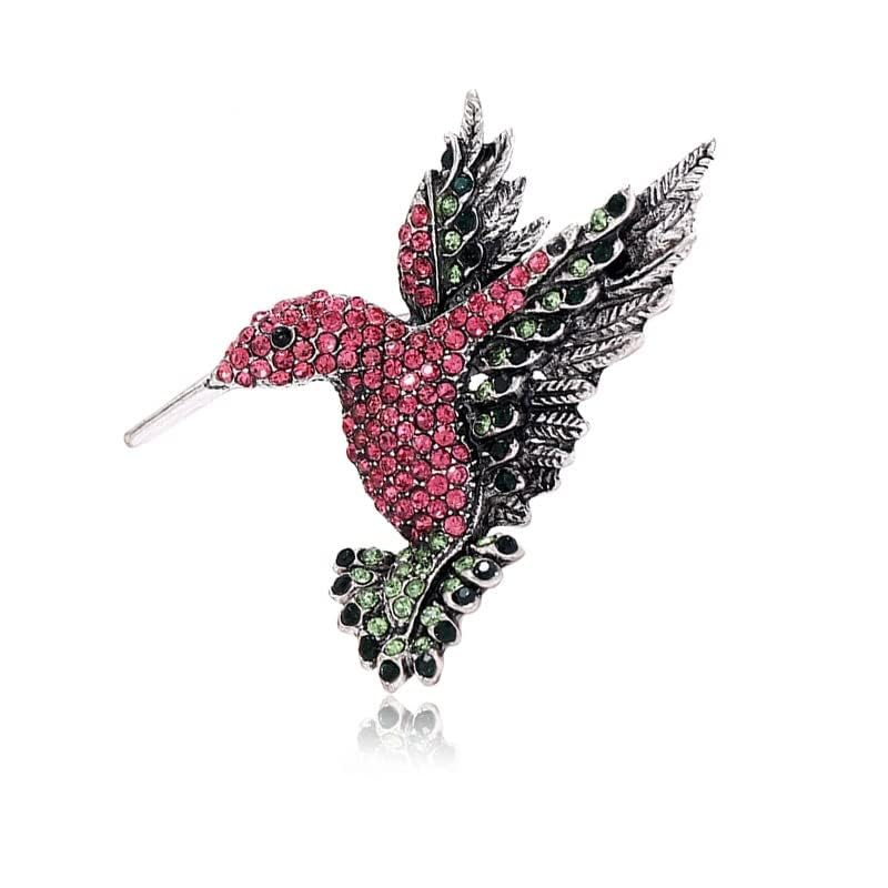 Image of Hummingbird Brooch Pins for Women Fashion Bird Pins Elegant Rhinestone Crystal Women's Brooches Pin Unique Bird Costume Jewelry