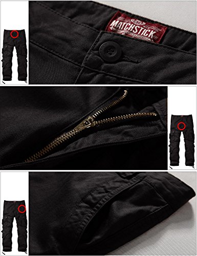 Image of Match Men's Wild Retro Multi-Pockets Utility Casual Cotton Cargo Trousers #3357