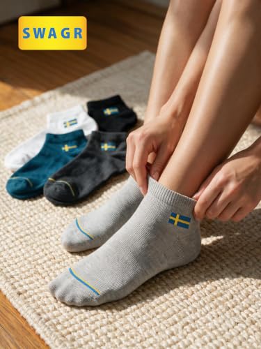 SWAGR Store SWAGR 12 Pairs Multicolor Cotton Ankle Socks - Image 7