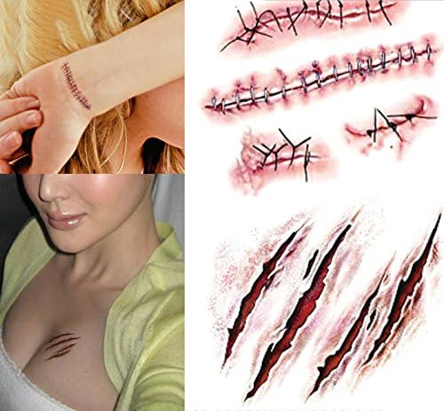 Body Art Temporary Removable Tattoo Stickers Scar Sticker Tattoo - FashionDancing