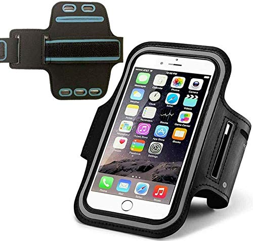 MH TECH Running Armband Phone Holder for iPhone 12 11 Pro/Max/XR/8p/7p/6p, Galaxy S21/20/10+/9+, Mate 20 P40/P30/P20 Pro, Nova 6/5, Arm Strap Mobile Phone Pouch for Sport Jogging Fitness(Up to 6.7")