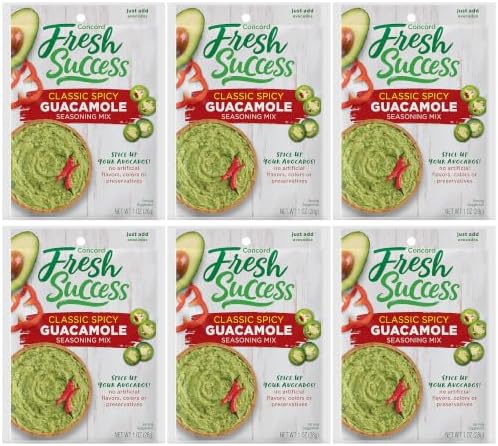 Concord Foods Classic Spicy Guacamole Seasoning Mix, 1 oz (Pack of 6)