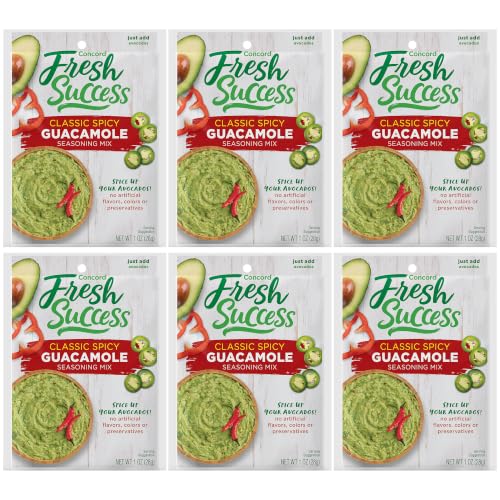 Concord Foods Classic Spicy Guacamole Seasoning Mix, 1 oz (Pack of 6)