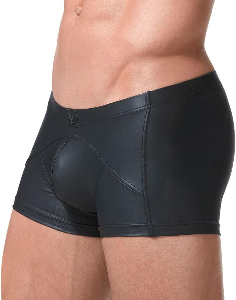 Gregg Homme Men's Crave Faux Leather Boxer Brief, 152605, Black, XL