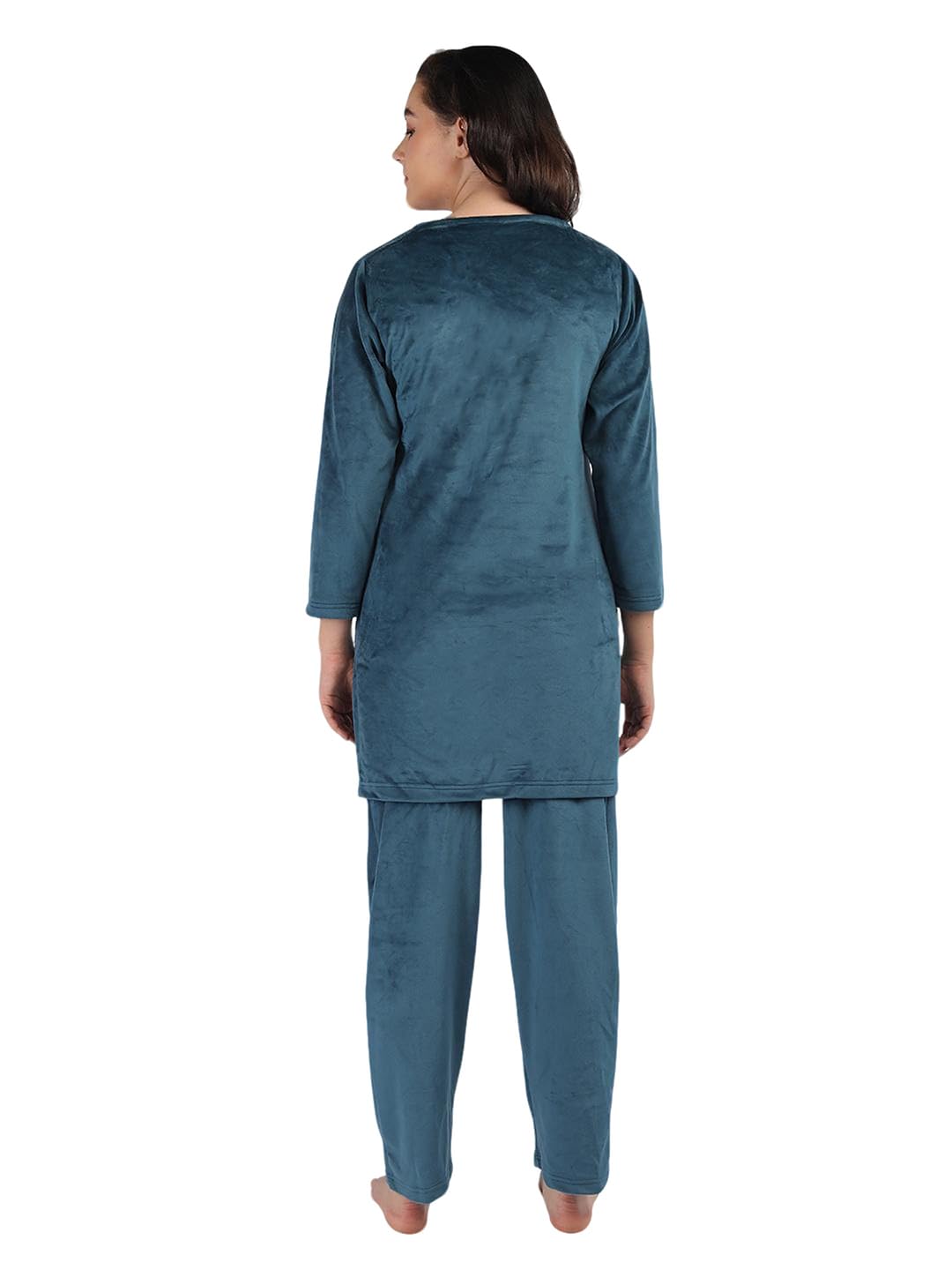Duchess Women's Supersoft Velvet Printed Nightsuit for Winter wear - Image 3 thumbnail