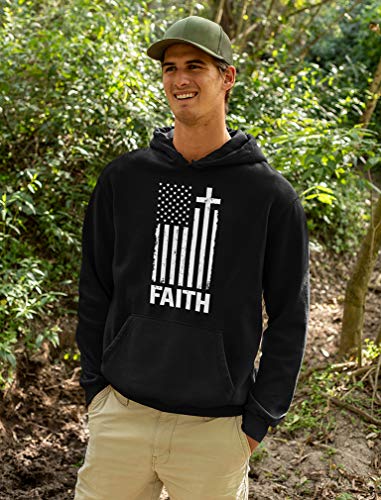 Tstars Faith-Based American Flag Hoodie for Men - Cross & USA Graphic Sweatshirt for Him3