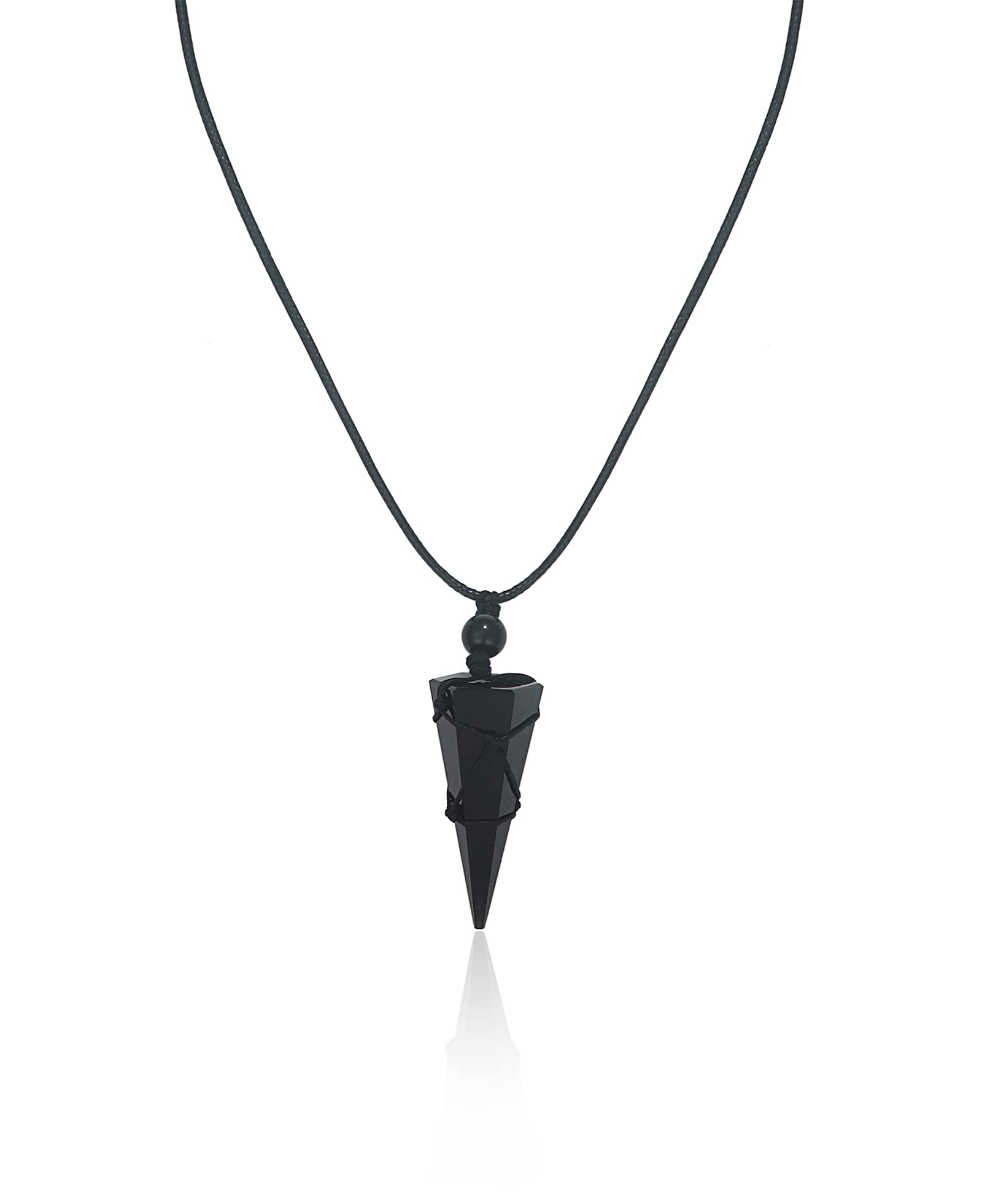 ThajalingHexagonal Crystal Point Pendant, Reiki Crystal Stone Pointed Pendant, Natural Gemstone Necklace Reiki Quartz Jewelry for Women Men