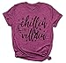 Chillin Like a Villain Shirt Women Maleficent Shirt Letters Print Short Sleeve Holiday Halloween Tee Tops