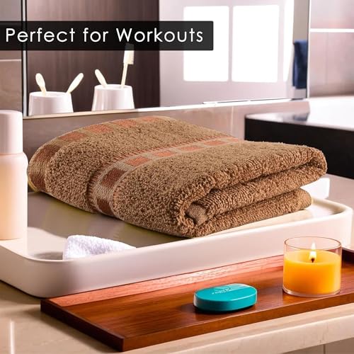 Image of Urbane Home Pack of 3 Cotton Hand /Face Towels for Men & Women | Easily Washable | Workout Gym Napkins for Men | Pocket Towel - Dark Blue-Green & Golden