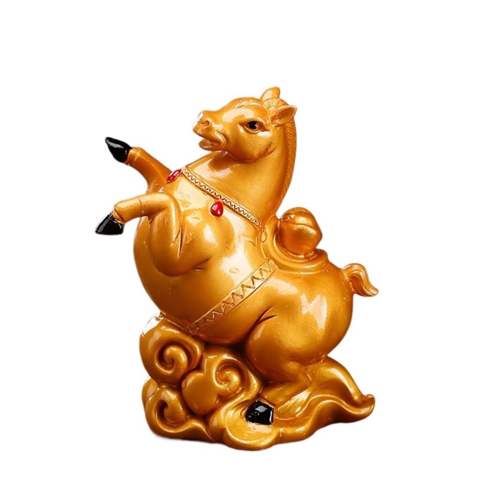 Thé en résine magique cheval figurine de bureau changeant de couleur pour Kung Fu