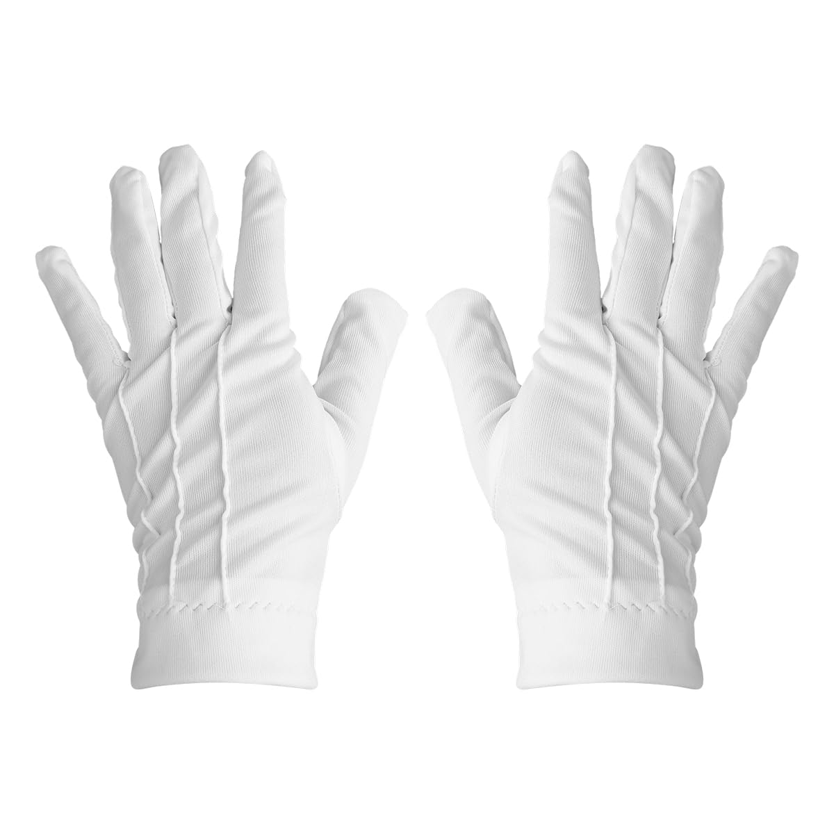 Lotsdonxia White Formal Gloves - 1 Pair, Soft Cotton, Buckle Closure for Uniform, Parade, Inspection & Moisturising Use