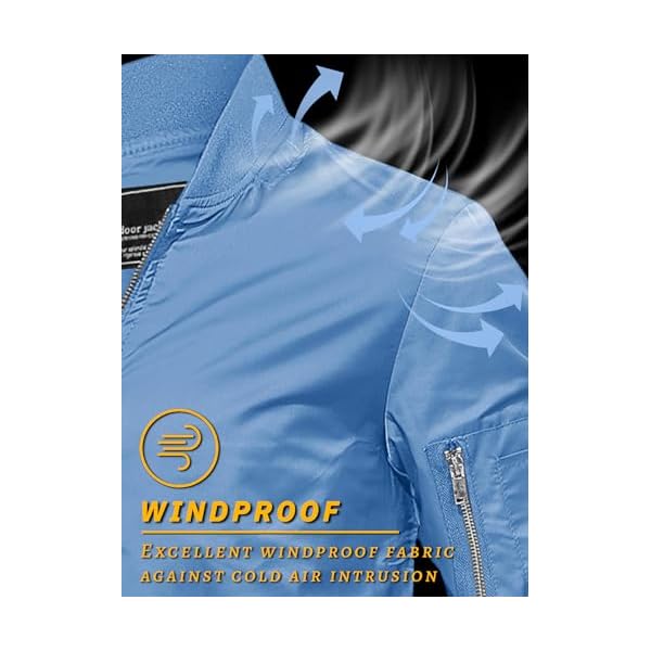 TACVASEN Men's Bomber Jacket Lightweight Casual Spring Fall Windbreaker Zip Up Coat with Pocket