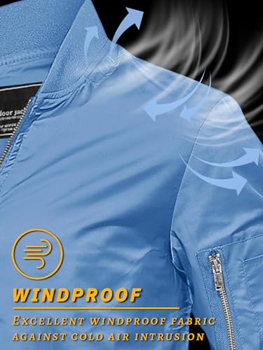 Image of TACVASEN Men's Lightweight Jacket Casual Spring Fall Windbreaker Bomber Zip Up Coat with Pocket