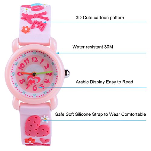 Image of Kids Watches for Boys Girls, 3D Cartoon Wrist Watch for Child Ages 3-8 | Cute Soft Silicone Watchband, Analog Dial, Daily Waterproof Durable, Birthday Christmas Ideal Gift for Little Child