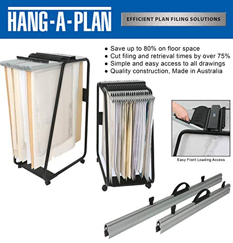 Hang-A-Plan, 36 Inches General Hanging Clamp, Silver, Holds Up To 150 Plans, Pack Of 5 Clamps #TOP1