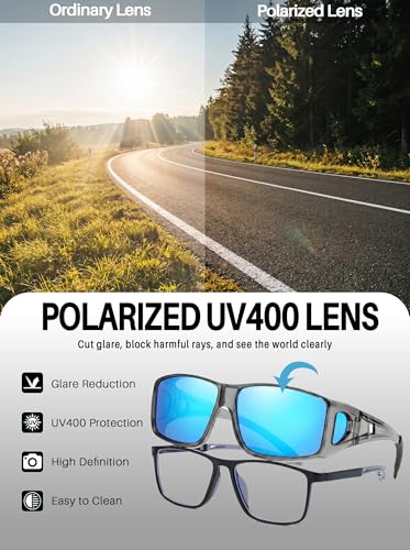 Image of IGnaef Fit Over Sunglasses for Men Polarized Wrap Around glasses with UV Protection IF0312