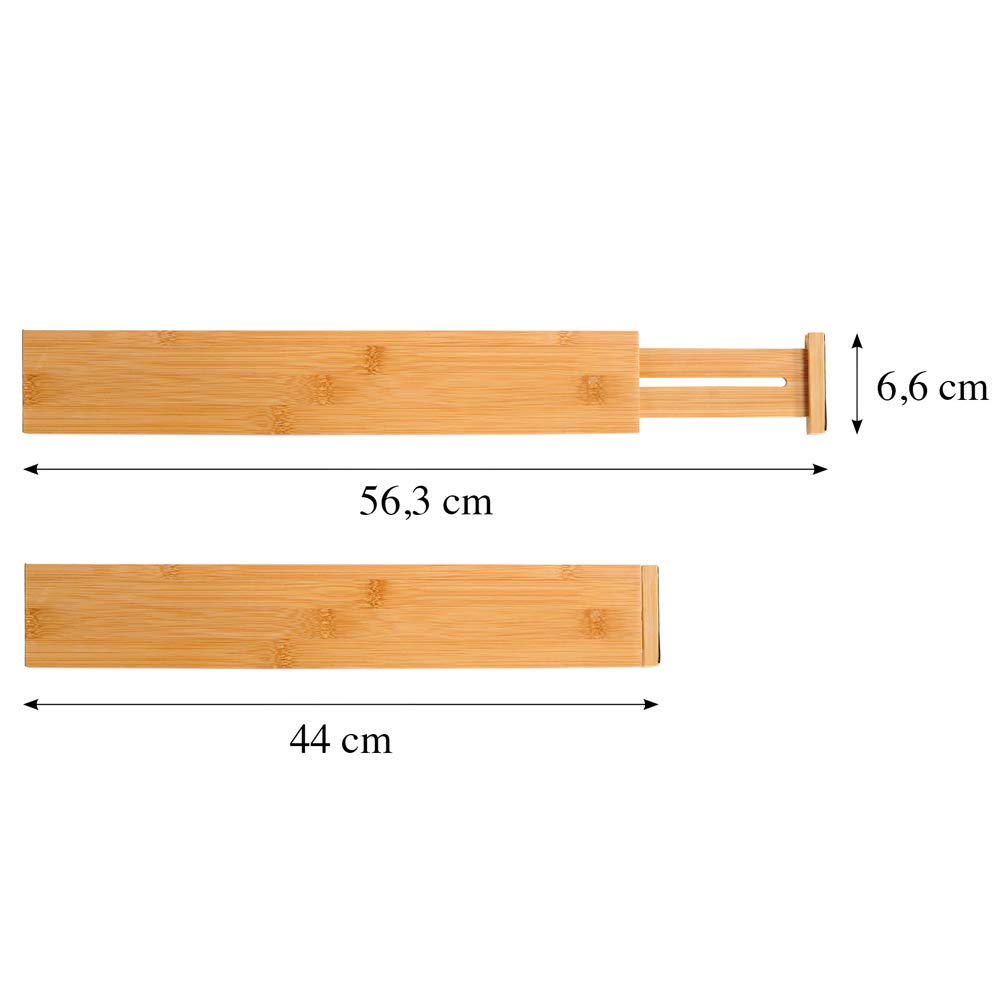 KESPER 1707413 separator do szuflad, zestaw 4 sztuk, długość regulowana od - brązowy - 44 - 56.3cm