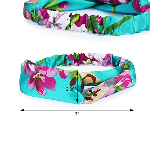 16 Packs Headbands for Women, EAONE Fashion Boho Headbands No Slip Head Bands Criss Cross Twisted Fabric Headwraps Cute Elastic Hair Bands for 90s, 2000s, Girls & Women with Storage Bag, Floral Style - Thumbnail 3