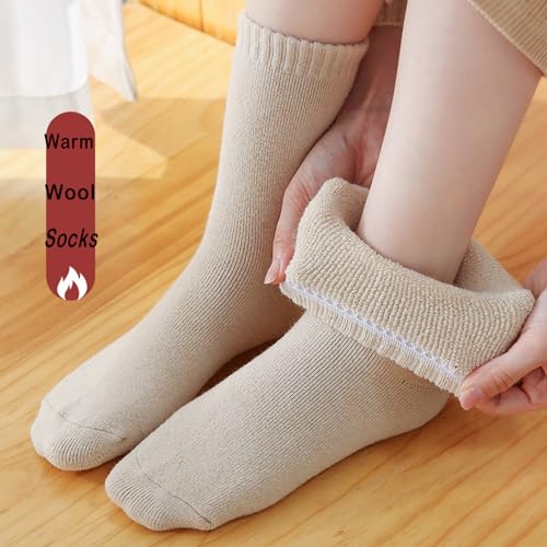 VoJoPi 5 Pairs Wool Socks for Women, Size 5-10, Warm Hiking Cozy Thermal Crew Boot Work Soft Ladies Socks2