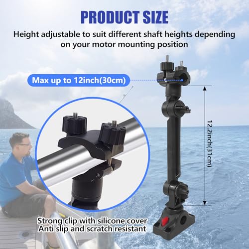EDSRDPLT Universal Trolling Motor Stabilizer Bracket, Quick Release, Adjustable Support Mount for Electric Tiller Motors, Fits Versatrack, Lund, Ranger & Lowe Boat Track Systems